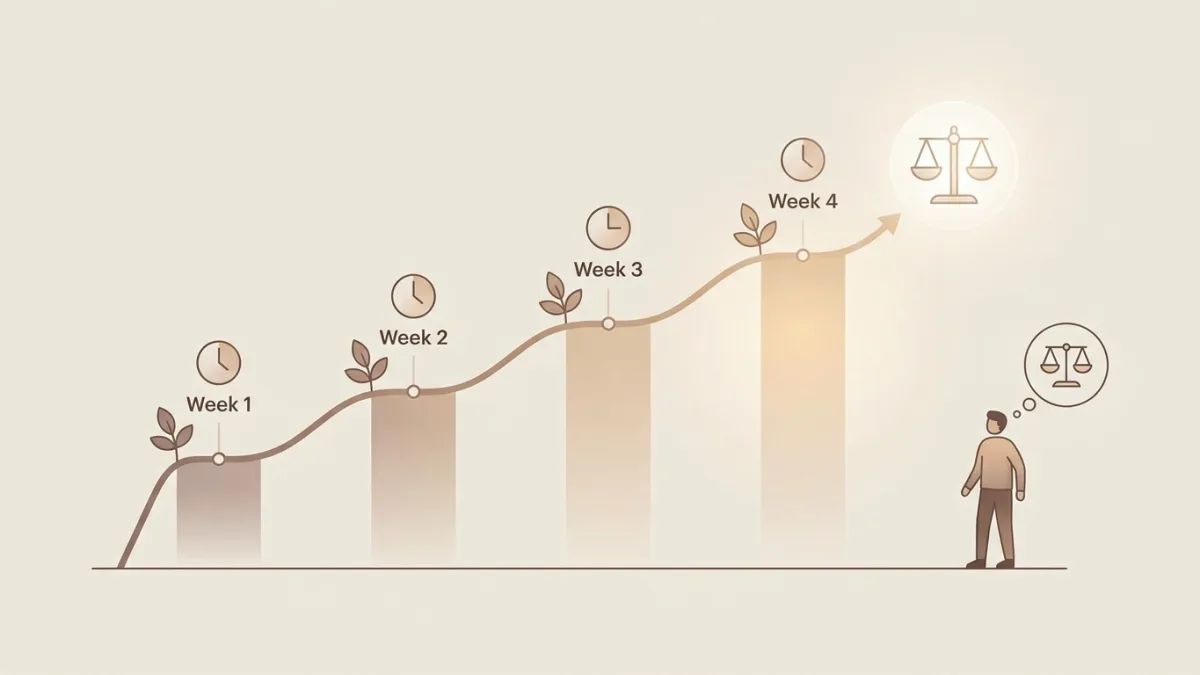 A graph showing a gradual and realistic weight loss timeline during the first month of taking semaglutide.