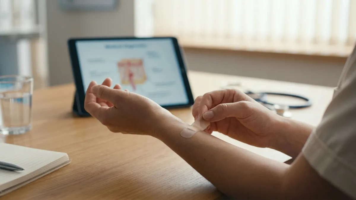 A medical professional examining a patient's slow-healing wound to determine the underlying causes.