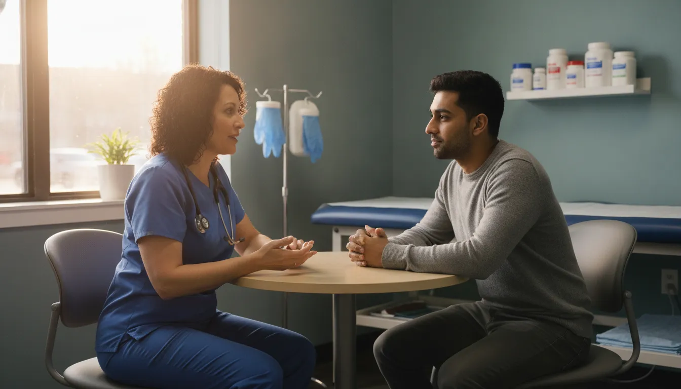 Provider and patient discussing primary care options in Omaha