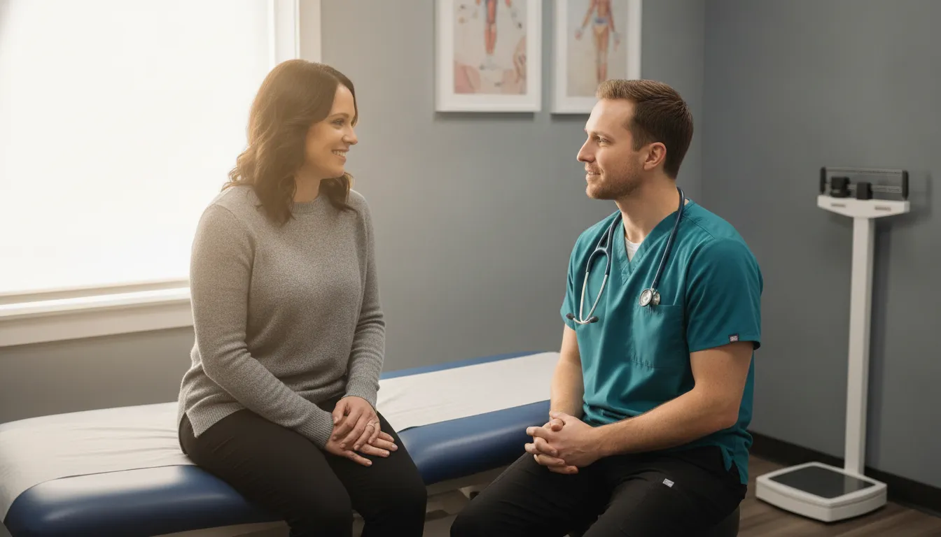 Patient meeting with a healthcare provider at a first medical weight loss appointment in Omaha