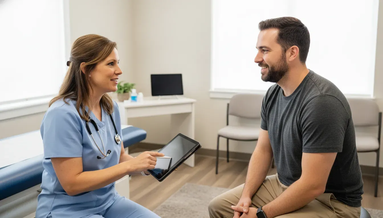 Clinician discussing medical weight loss with a patient in Nebraska